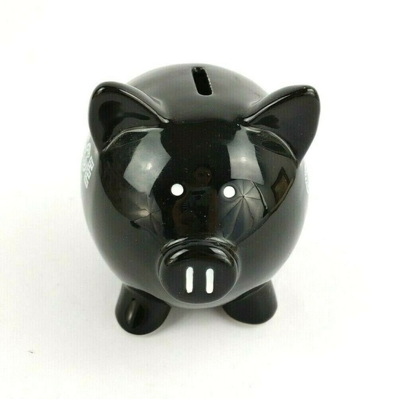College Cash Black Piggy Bank 4 1/2" x 7" - Picture 2 of 2